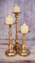antique candlesticks with candles