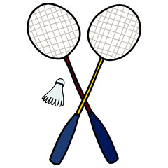 badminton racket and shuttlecock