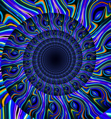 Abstract Pseudo Depth Spiral background. Fractal Wallpaper pattern desktop. Digital artwork creative graphic design