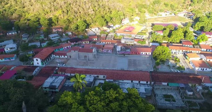 General Aerial Shot Of The Town Of Chuao, Aragua State, Venezuela