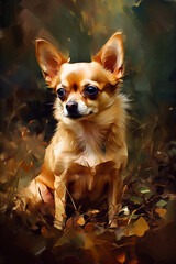 chihuahua puppy in the garden