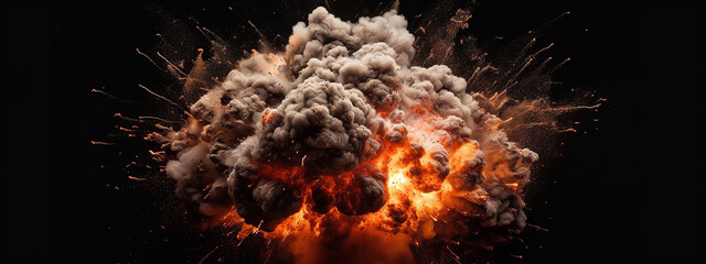 Fototapeta na wymiar explosion, fire, flame, heat, burning, burn, hot, abstract, red, explosion, orange, flames, smoke, inferno, light, backgrounds, energy, black, fiery, yellow, danger, texture, exploding, animation