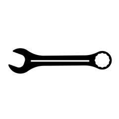 wrench icon. Vector flat black symbol on white background