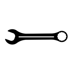 wrench icon. Vector flat black symbol on white background
