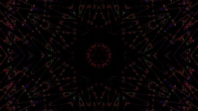 Abstract Kaleidoscope pattern with full colors. Magic mandala. 4k	