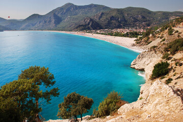 Naklejka na ściany i meble Oludeniz beach, sea and blue lagoon, Turkey