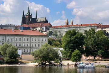 View of Prague castle and Vitava river