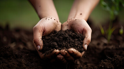 H&auml;nde mit Erde (Generative AI)