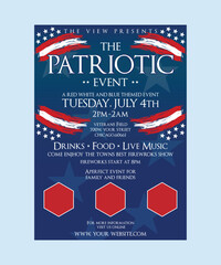 Patriotic 4th Of July Flyer Template - USA Independence day flyer