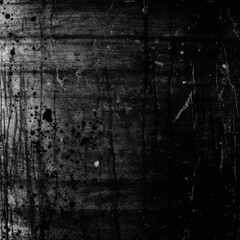 Vintage Black Scratched Grunge Background with Old Film Effect