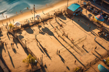 A beach volleyball game with friends and cold drinks