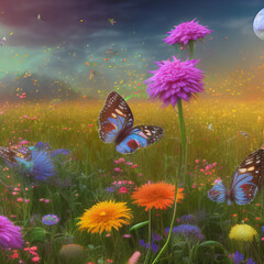 chrysanthemums butterflies - 1