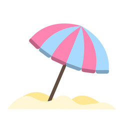 summer beach umbrella icon logo