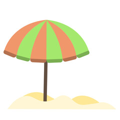 summer beach umbrella icon logo