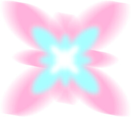 Flower motion blur y2k aura . Abstract blurred gradient shape, psychedelic aesthetic elements, colorful soft holographic gradient. Geometric form with blurring 