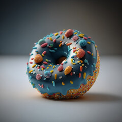 Fototapeta na wymiar Mouth-Watering Closeup Photo of a Delicious Fast Food Donut Photo Generative AI