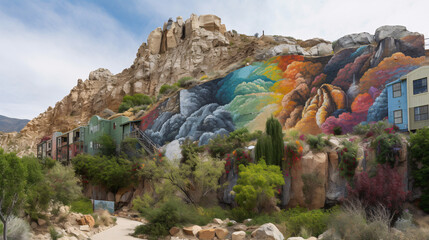 Naklejka premium panorama of the mountains generative ai