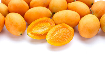 Marian plum fruit isolated on white background