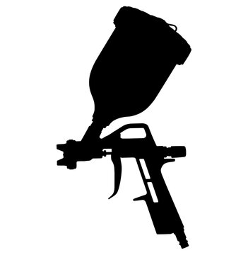 Gun symbol for professional surface paint spraying. Isolated background.