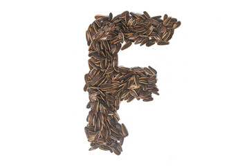 Alphabet made from Sunflower Seeds