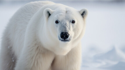 Obraz na płótnie Canvas A fluffy polar bear with fluffy white fur Generative AI