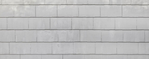 Wooden tile wall white lacquered.