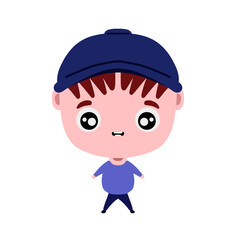 Happy Smile Boy Cartoon Character Cute Illustration People