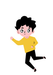 Happy Smile Boy Cartoon Character Cute Illustration People