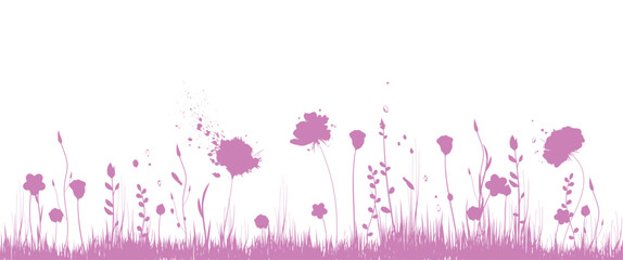 sfondo, fiori, piante, primavera, campo fiorito, pennellate di colore - 585937534