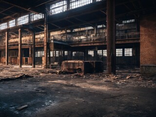 Fototapeta na wymiar Abandoned factory. Generative AI