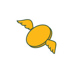 coin with wings without currency symbol