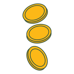 Falling coin with no currency symbol