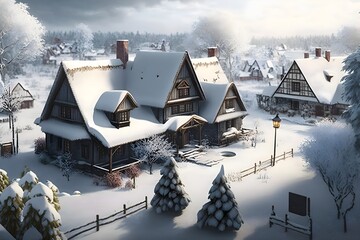 village in the snow