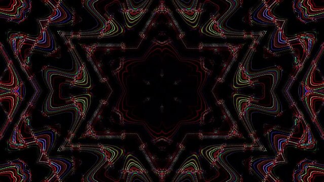 Abstract Kaleidoscope pattern with full colors. Magic mandala. 4k	