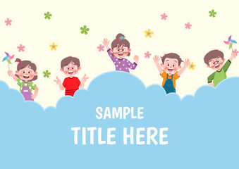 Children and friend playing happy activity.space for text, templates, posters, banners.vector illustration.