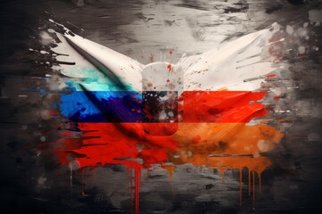 Russian flag brush stroke art