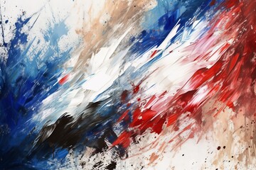 French flag brush stroke art