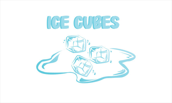 Ice Cubes Colorful Melting Cubes Modern Vector Logo Design