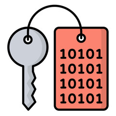 Encryption Keys Line Color Icon