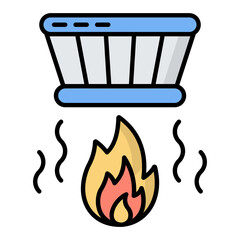 Fire Detector Line Color Icon