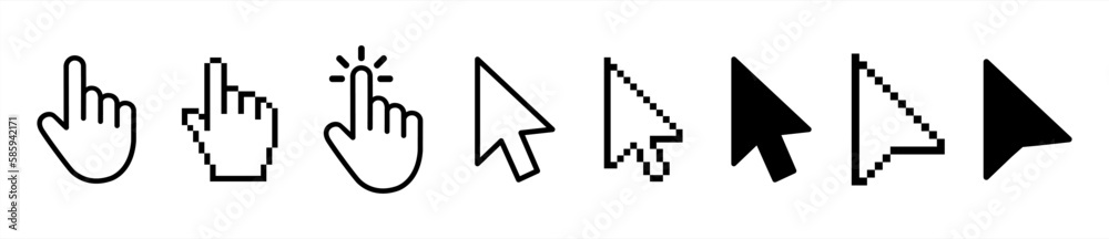 Fototapete vector cursors icons click set. vector illustration.