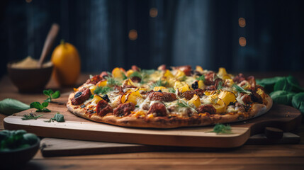 pizza, food, cheese, generated ai