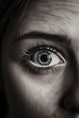 close up on beautiful eyes, a look at the world