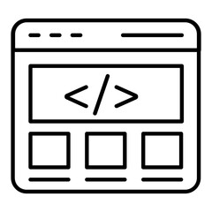 Web Coding Outline Icon