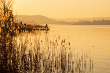 Pusiano lake at the sunset - 585944597