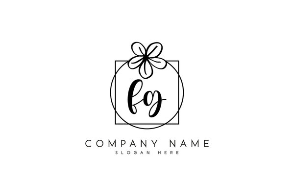 Handwriting letter FG logo design, beauty, fashion, wedding and floral with creative template for any company or business.