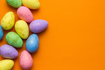 Happy Easter. Easter Eggs on color Background