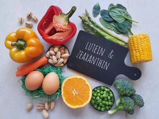 Foods rich in lutein and zeaxanthin, two carotenoids. Fresh vegetable as best food sources of...