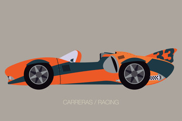 street race car, side view, sport car
