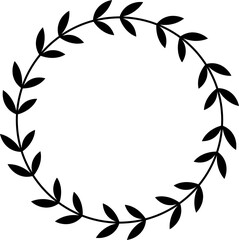 laurel wreath design illustration isolated on transparent background